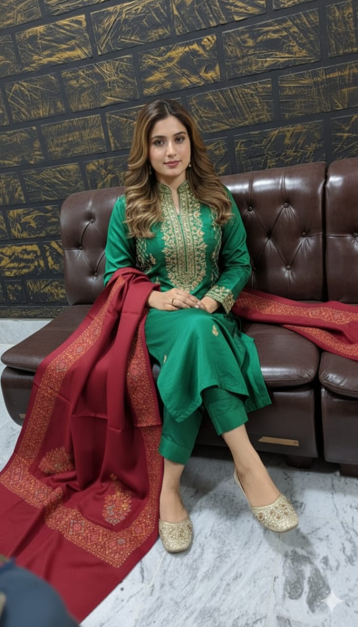 Moon Blue and Red Premium Shawl Moon Blue and Red Premium Shawl